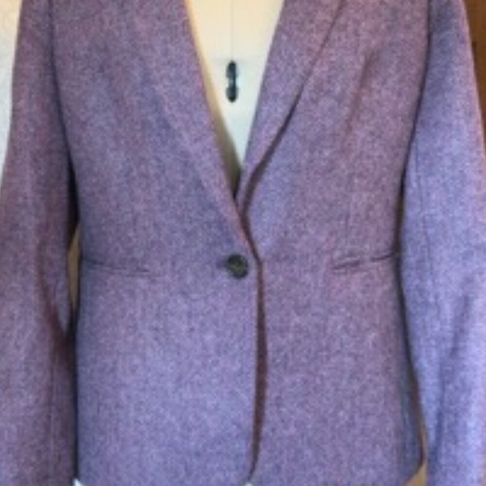 J.Crew Parke Wool Blazer | Size 6 | Purple | Pink Trim | Career Classic